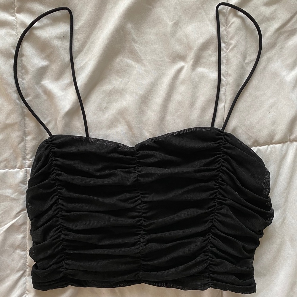 Princess Polly Black Ruffle Top